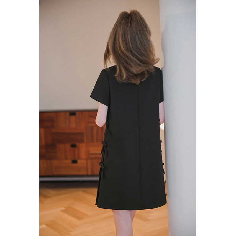 小谷粒【千千结连衣裙】tr面料 挺括直筒版型蝴蝶结甜美气质小个子