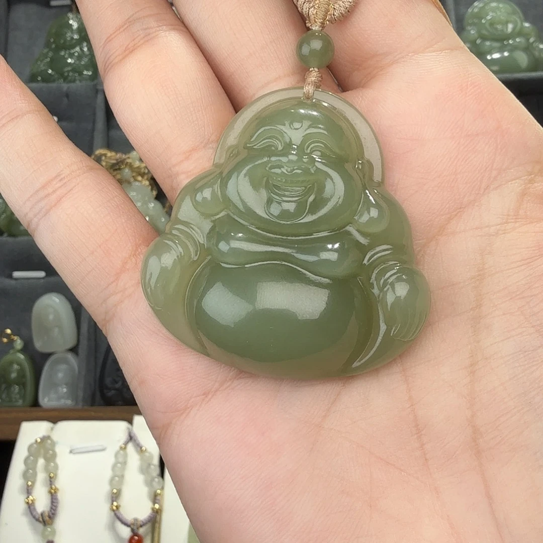 和田玉未镶嵌颈饰45mm佛公特价款