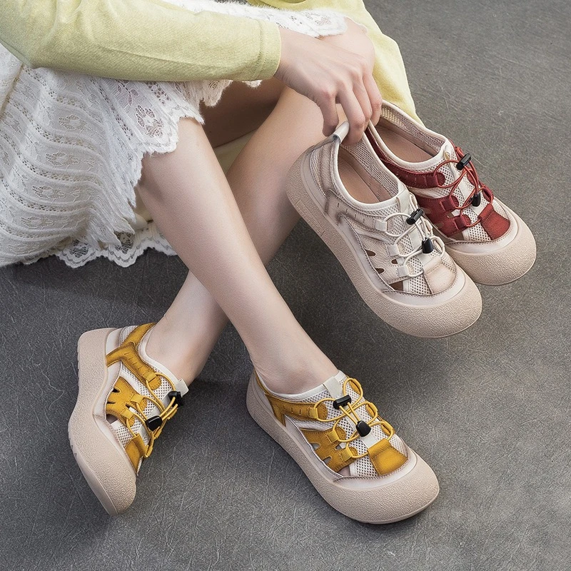 【断码】3cm 春夏透气网面休闲鞋女丑萌一脚蹬复古时尚