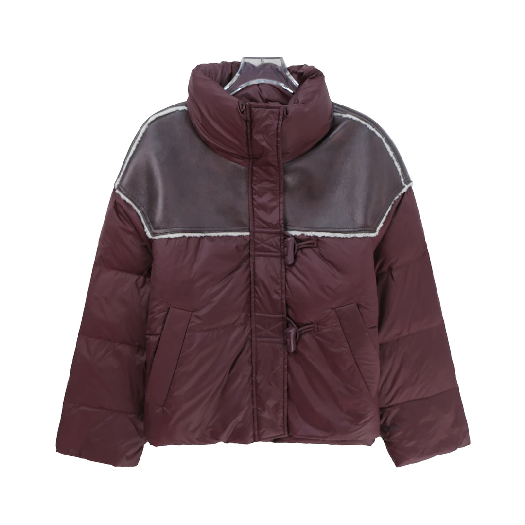 时尚立领拼接短款羽绒服冬季新款加厚面包服外套U269