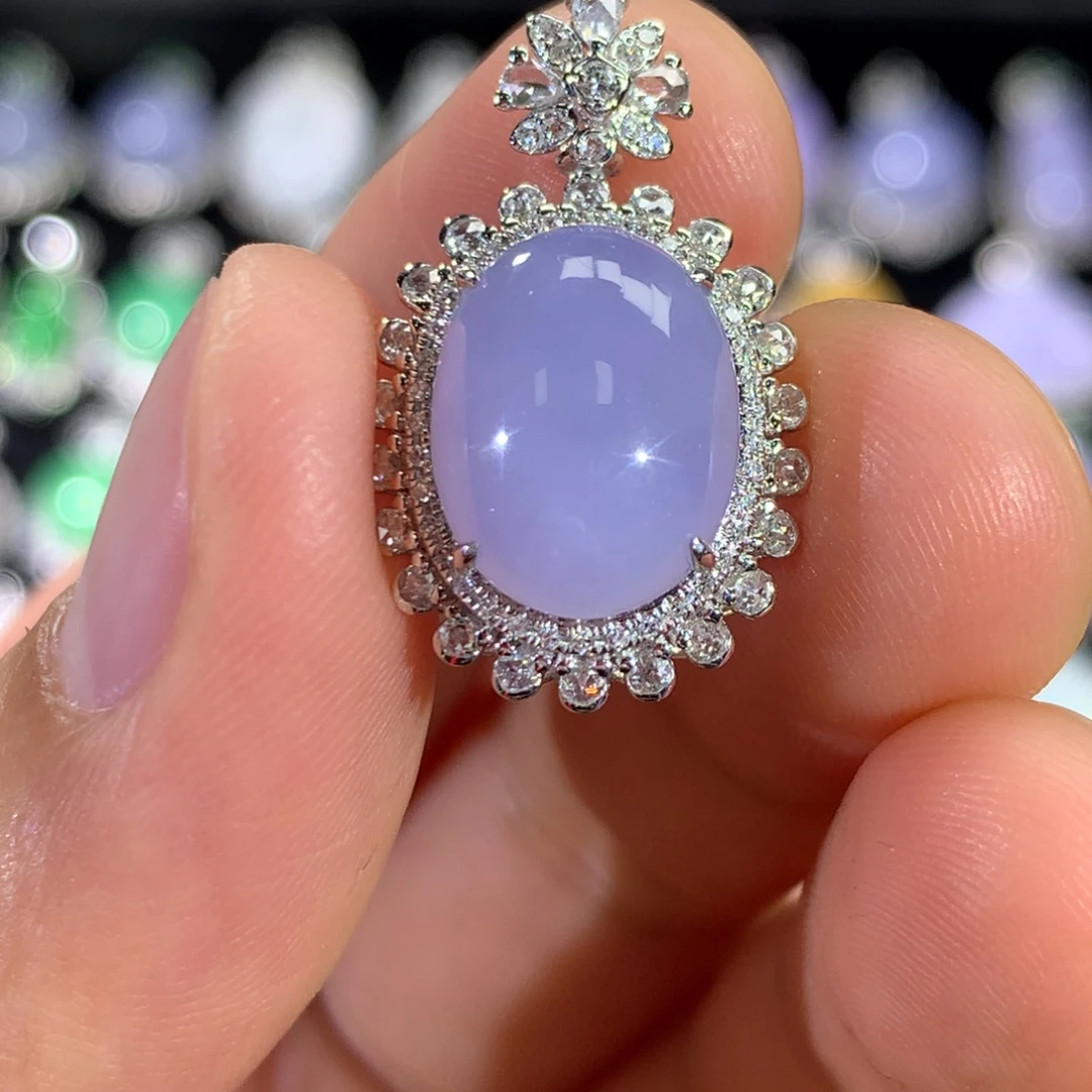 翡翠18K金镶嵌吊坠(不含链)签收后48小时鉴赏期