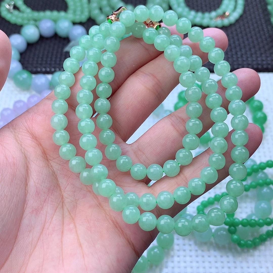 7***0翡翠未镶嵌毛衣链