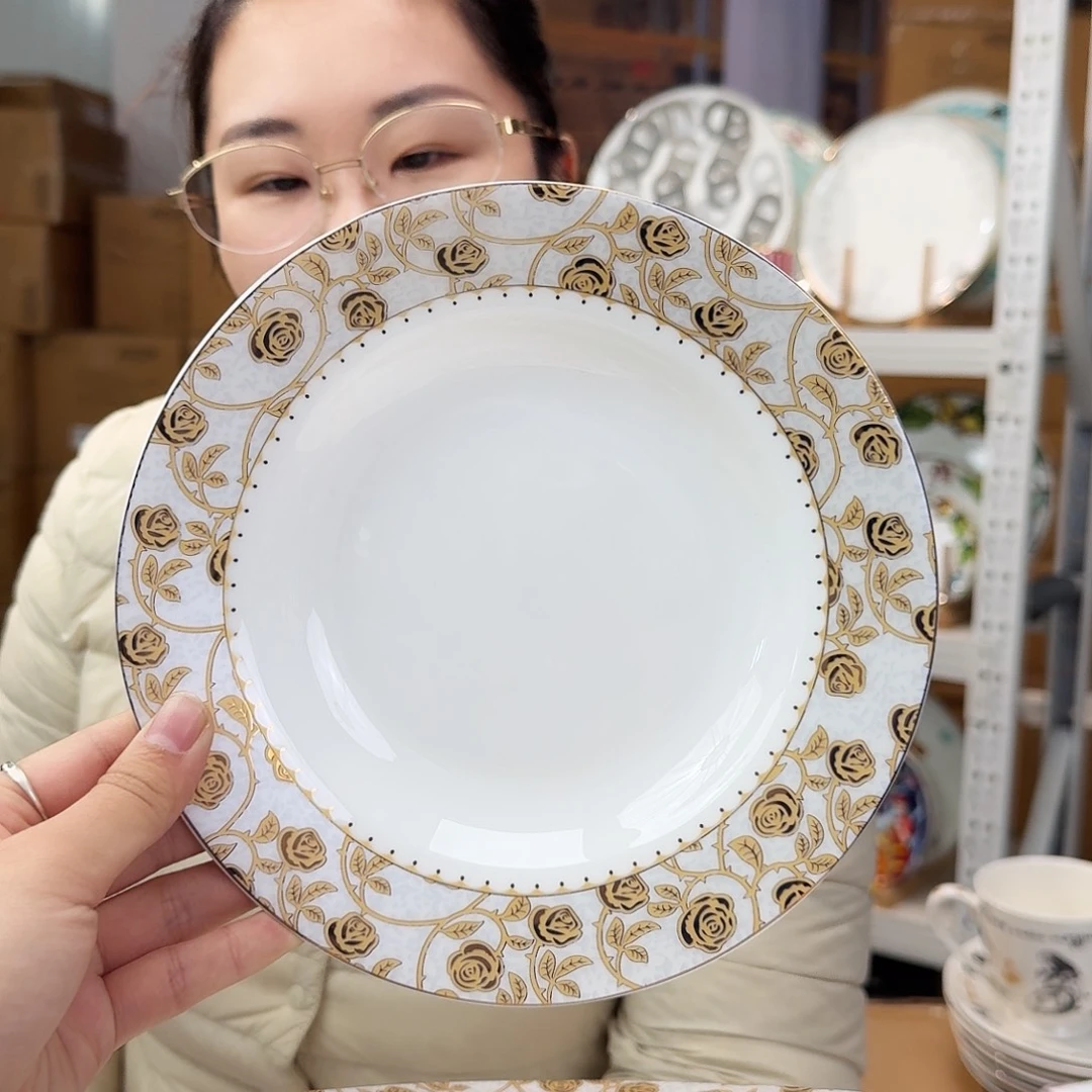 骨瓷高骨8英寸汤盘20*3.5cm一2个