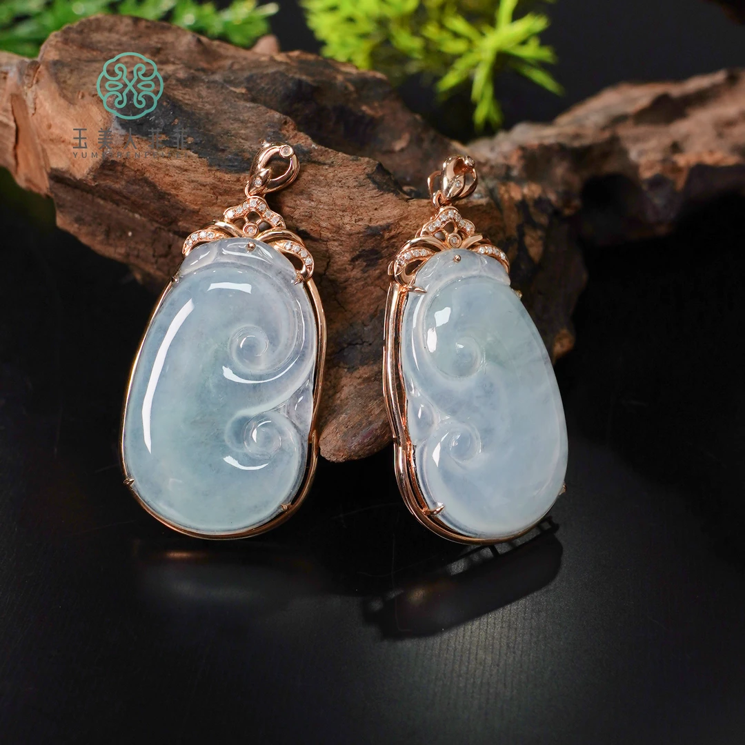 菲菲珠宝好%翡翠如意吊坠-多样性发一