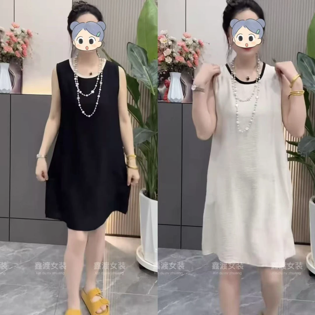 2025夏季新款时尚显瘦气质女士网红洋气连衣裙百搭款D9926