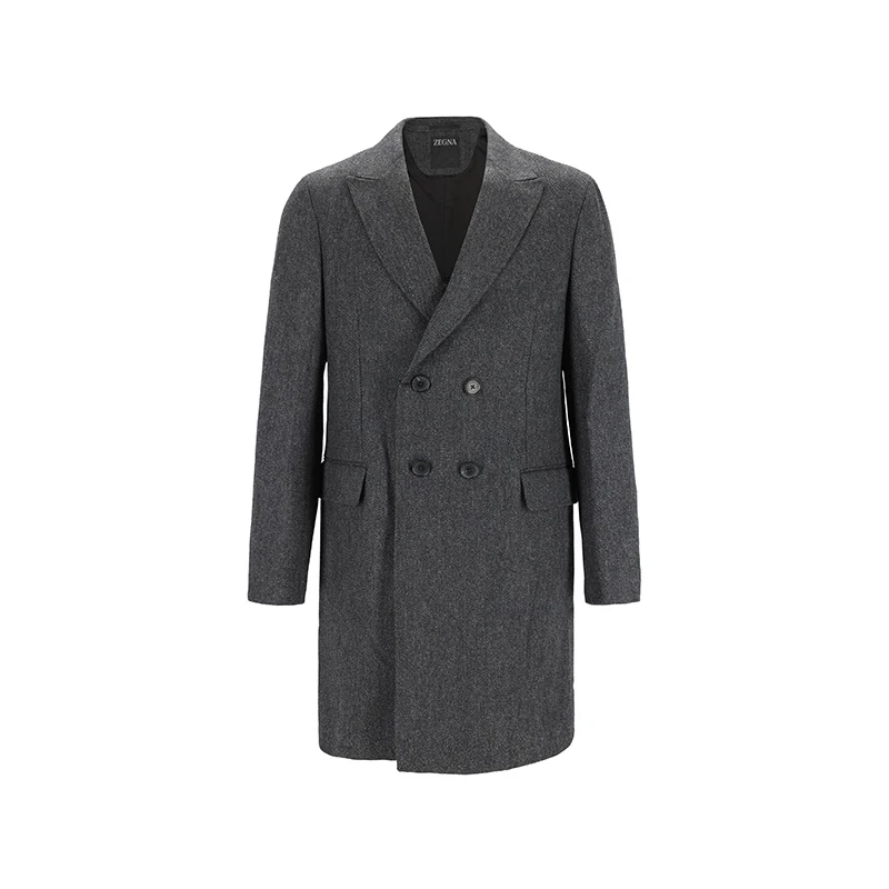 未使用 ZEGNA 杰尼亚 男士双排扣中长款大衣外套4DG4G0 2977