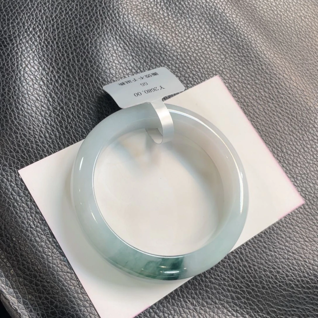 翡翠未镶嵌手镯115号 55正圈 有纹