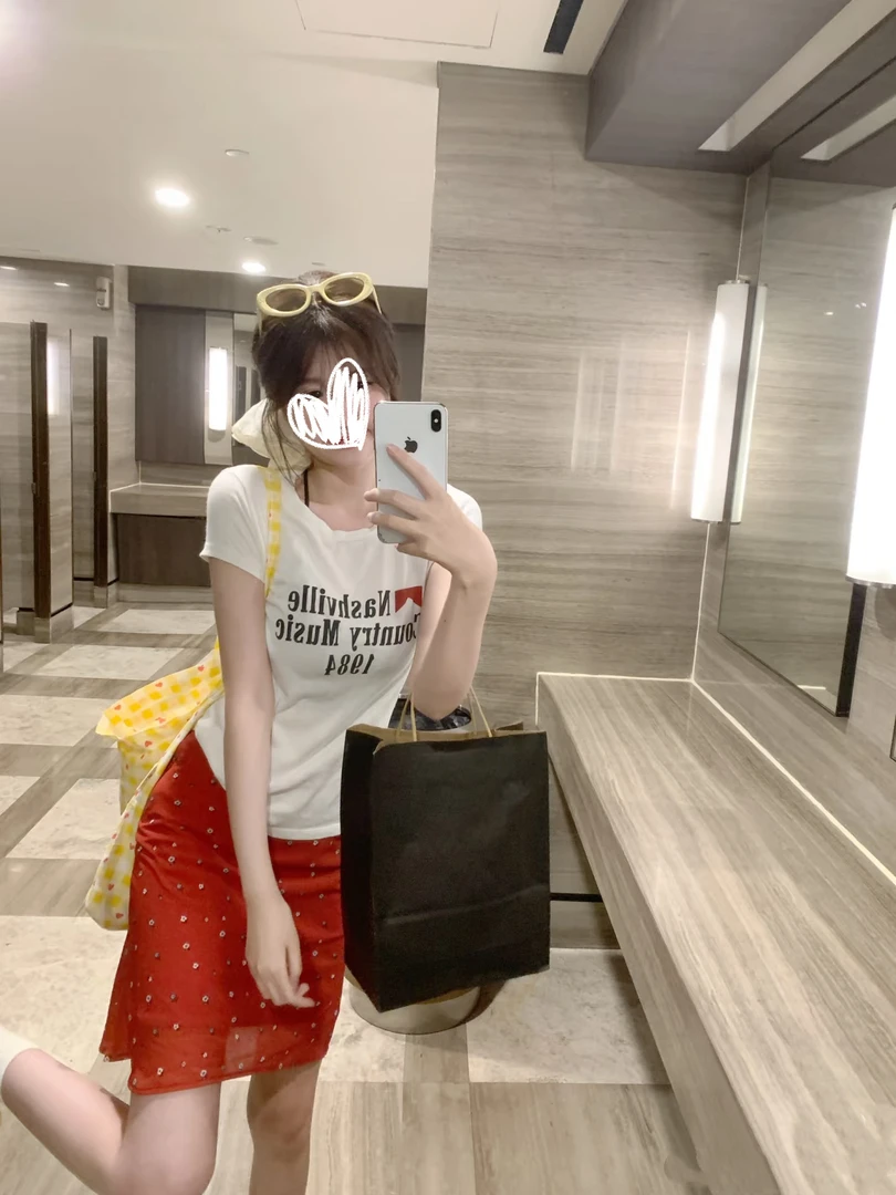 夏季新款印花T恤夏季圆领白色修身显瘦上衣百搭女A3537