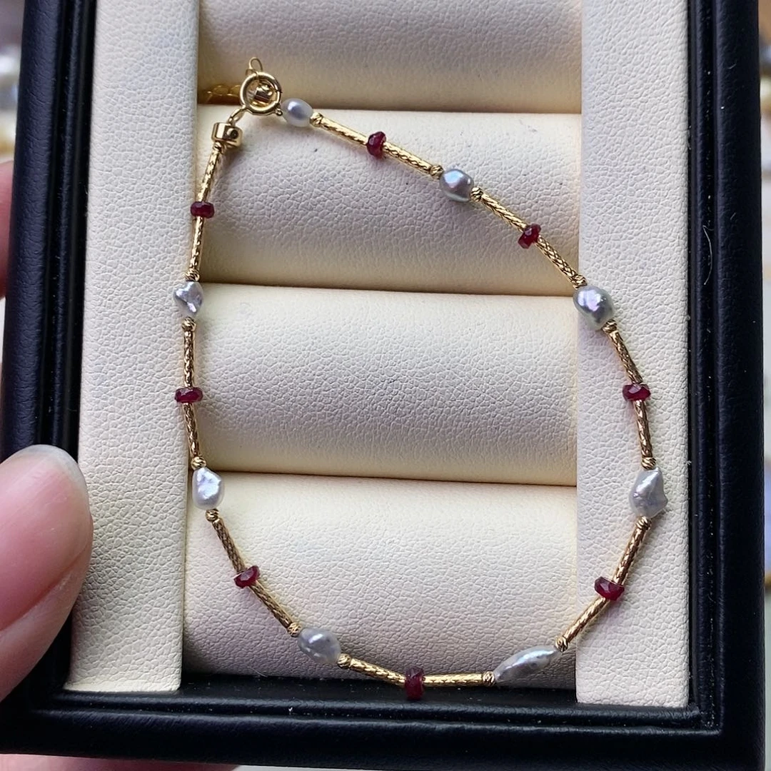 海水珍珠手绳18K金镶嵌