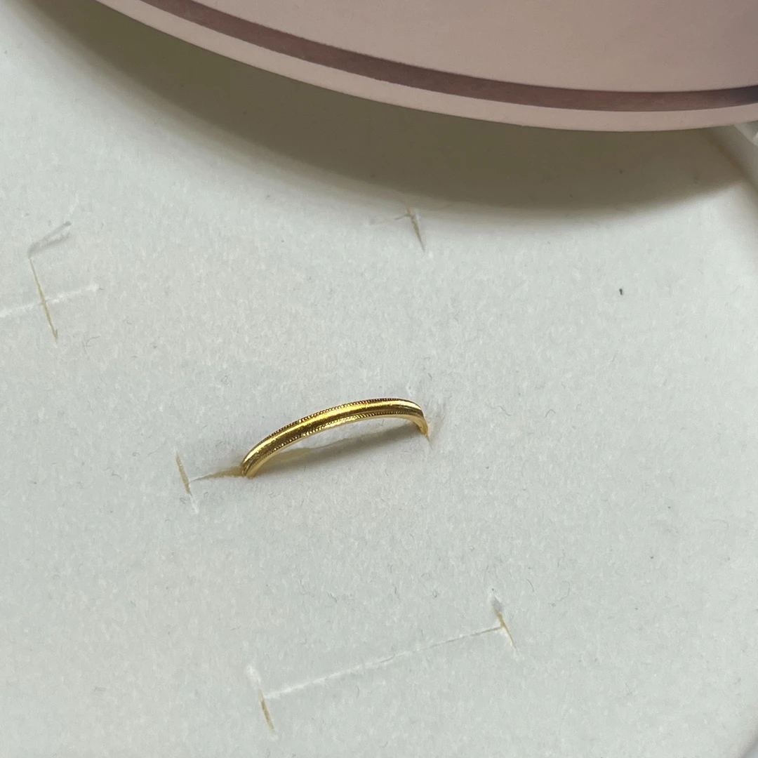 【小馨专享】足金999波光粼粼猫眼戒指1.69g 14号圈口