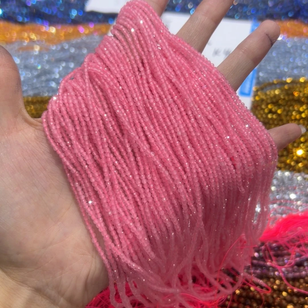 未镶嵌珠宝半成品紫晶中粉猫眼卡2三条