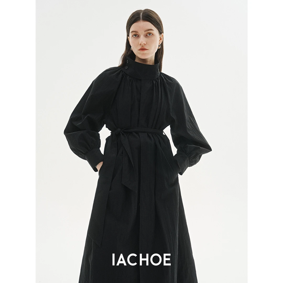 IACHOE立领长款风衣3561509001