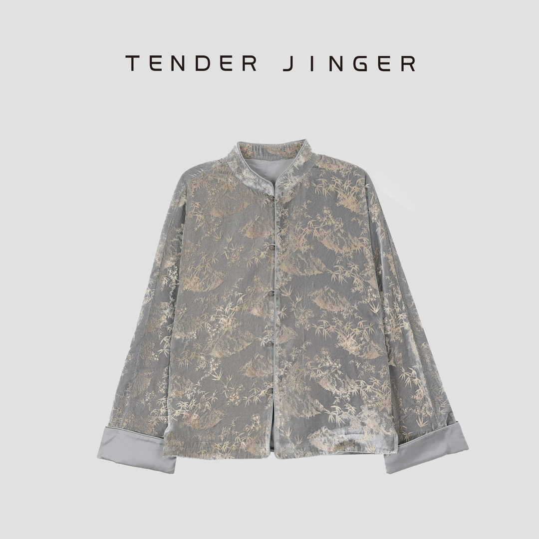 Tender Jinger女新中式国风真丝丝绒外套T51LAN80082