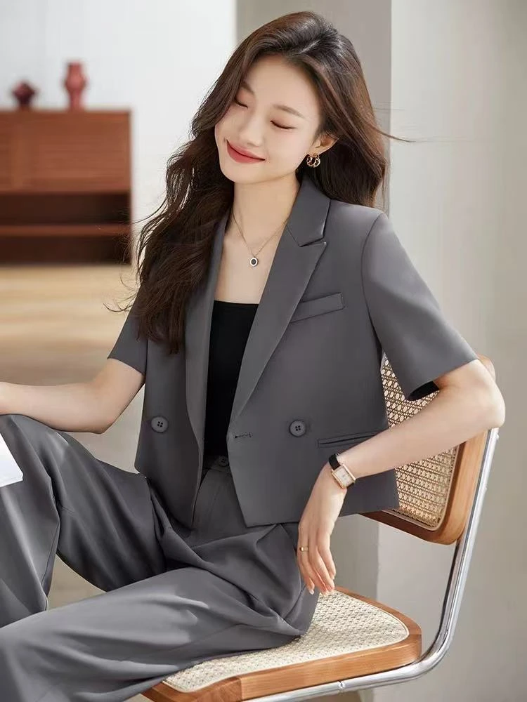 0678职业西装外套女2025夏季新款气质女神范休闲时尚西服套装