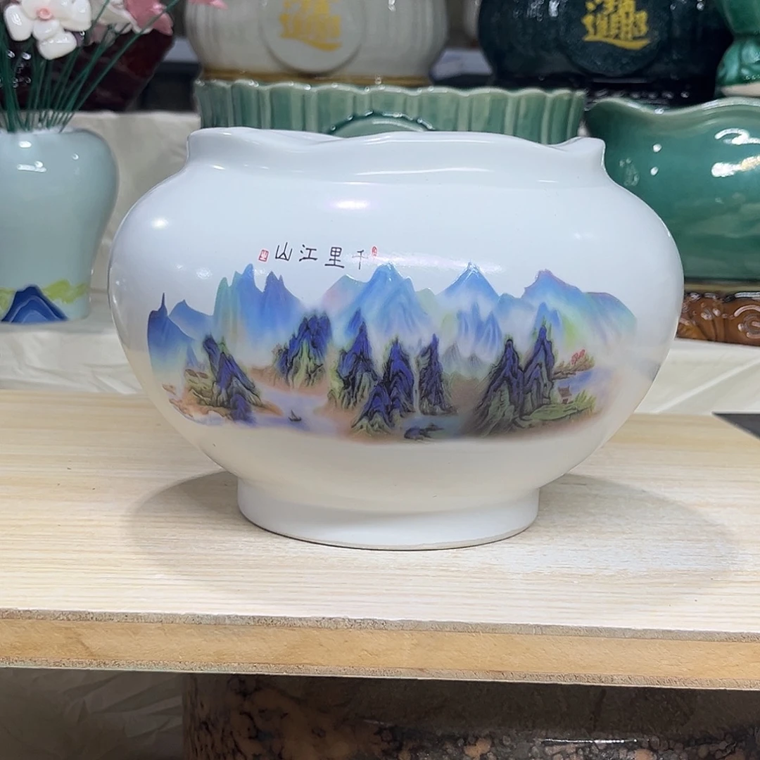 陶瓷绿植多肉微瑕花盆口径13*15