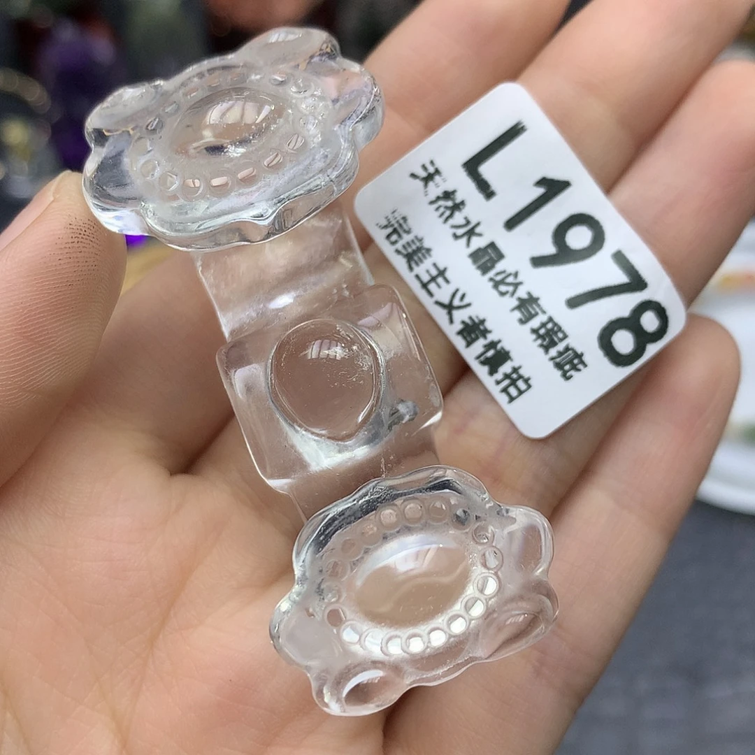 珠宝半成品未镶嵌水晶如意手把件