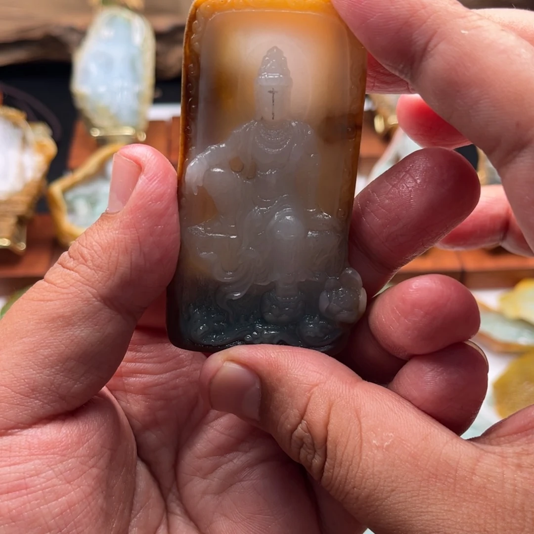 定制翡翠未镶嵌李****）水月观音