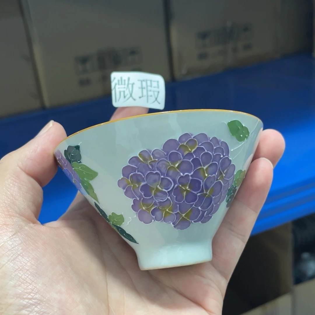 釉下手绘茶具微瑕