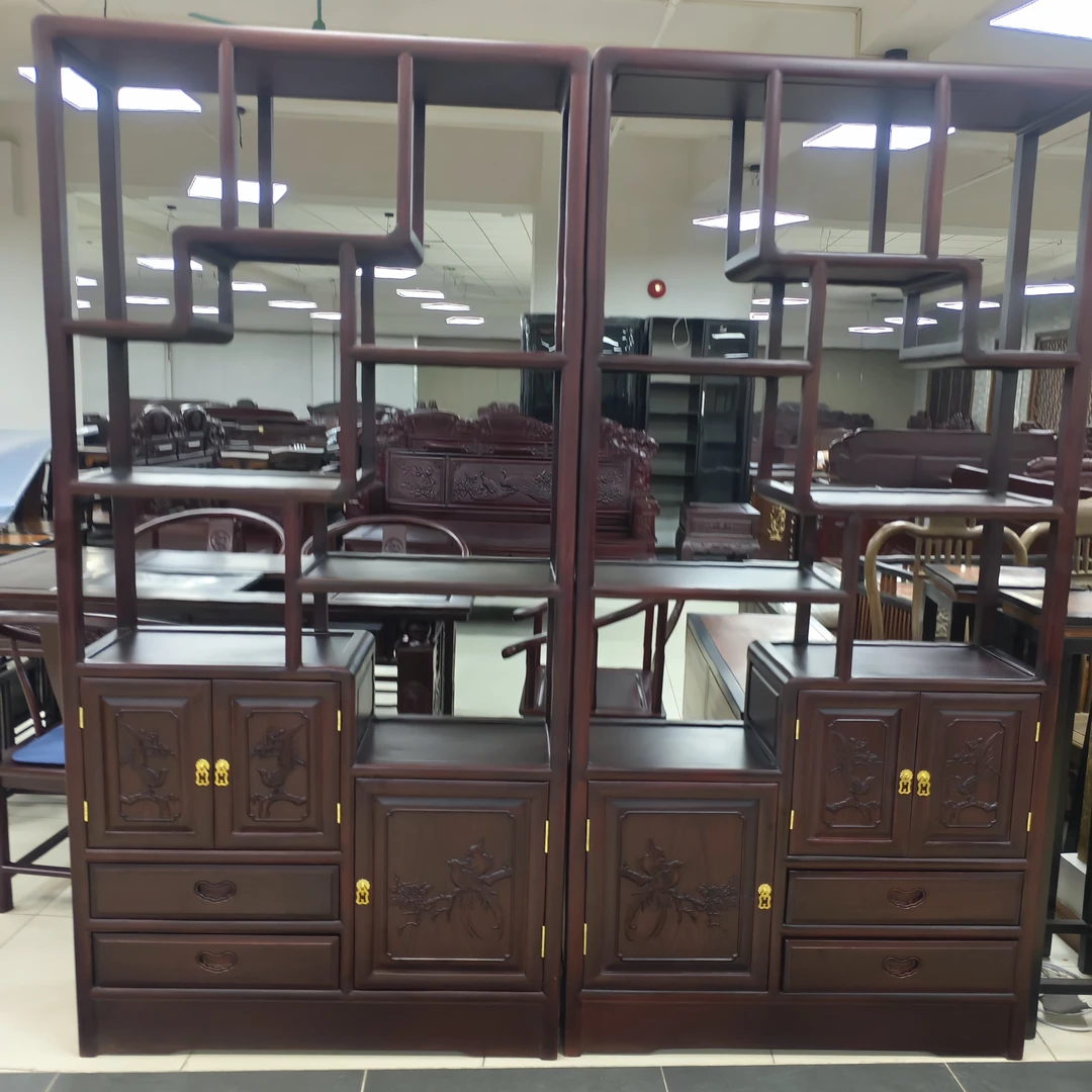 酸枝木博古架 实木多宝阁东非酸枝组合博古架