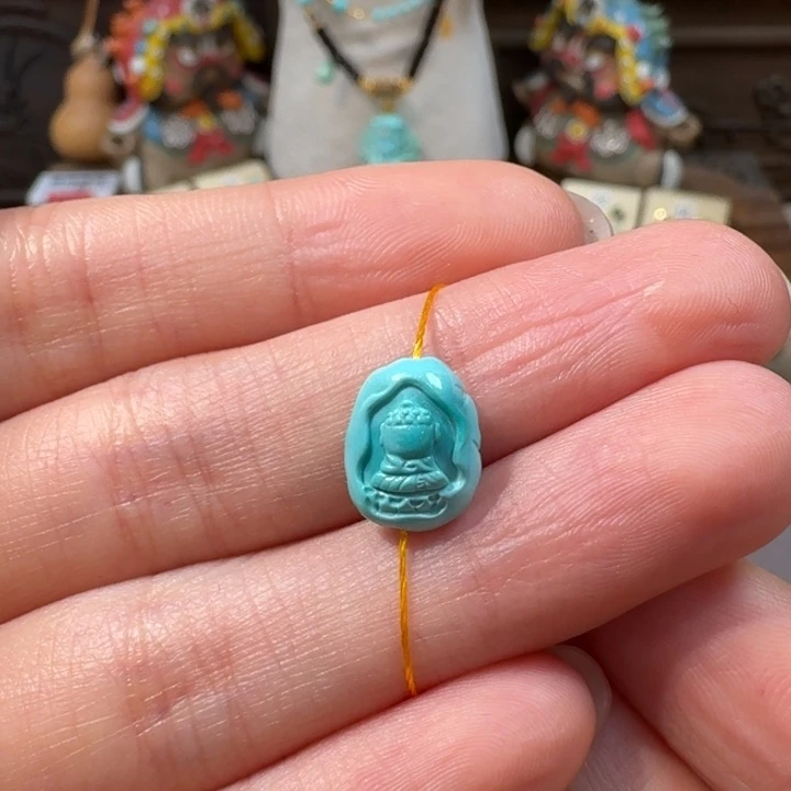 小***呼绿松石未镶嵌无相佛配饰