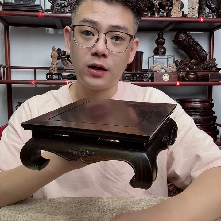 大红酸枝工艺品底座