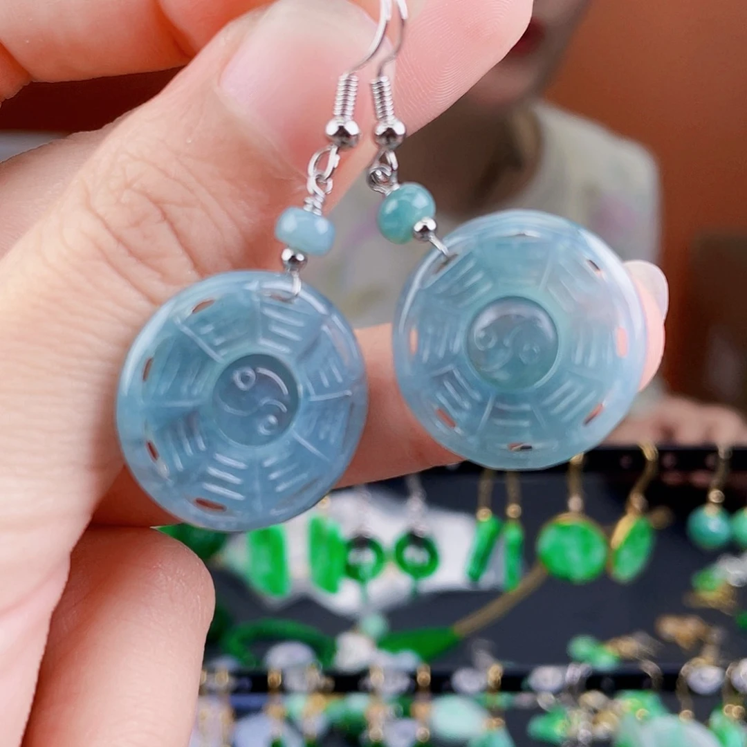 翡翠未镶嵌耳饰饰品