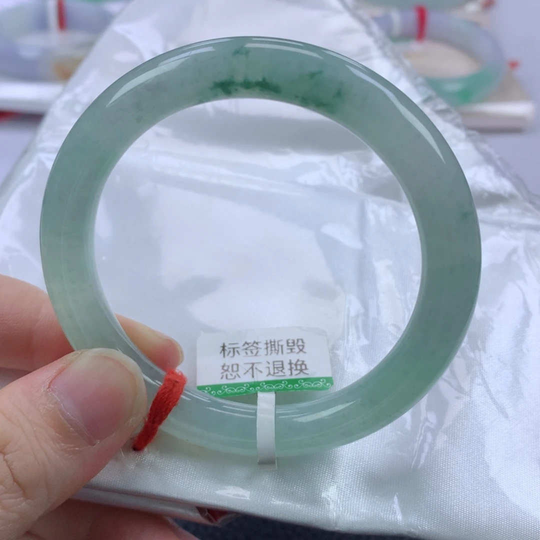翡翠手镯未镶嵌缅甸天然翡翠手镯53圈口