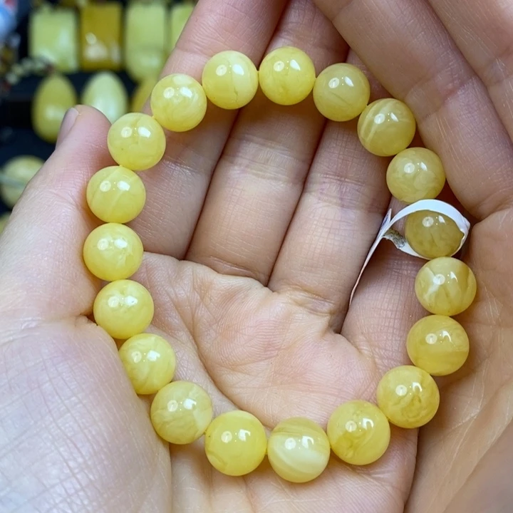 蜜蜡手链未镶嵌天然原矿假一赔十