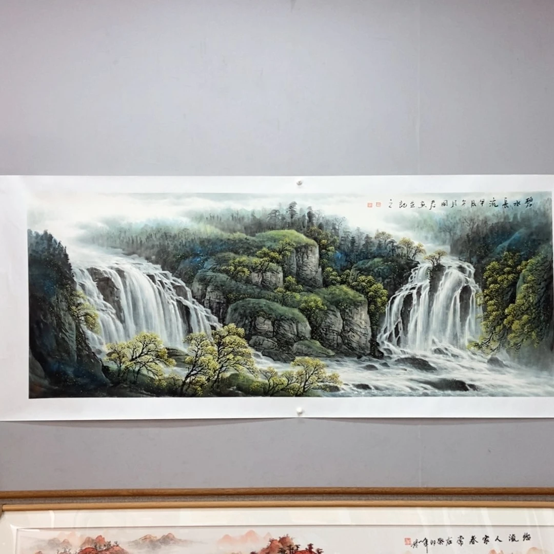 国画杨*进韦国春小六尺真人真品