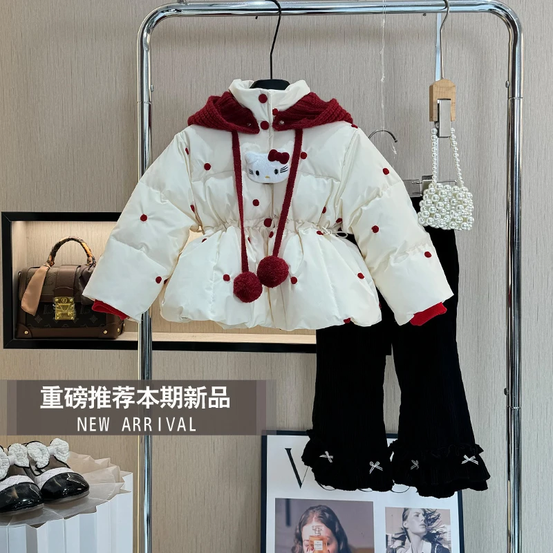 女童棉服外套2025新款冬季加绒加厚女宝洋气时尚小女孩冬装两件套