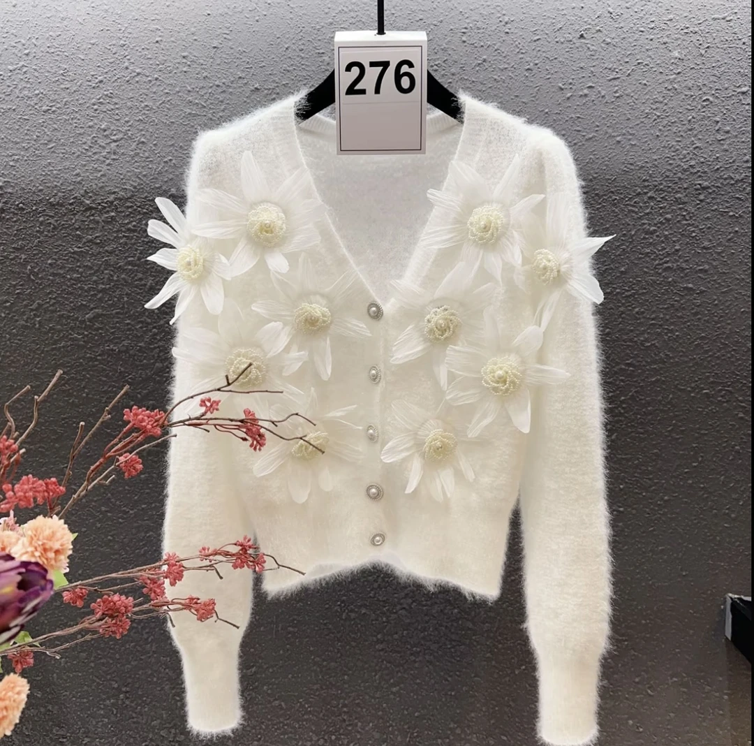 《高端定制》设计师款花之秀款气质毛衣