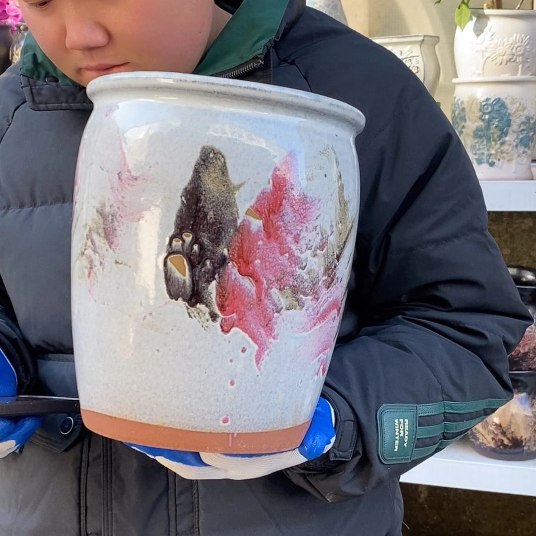 紫砂花盆口20高25瑕疵