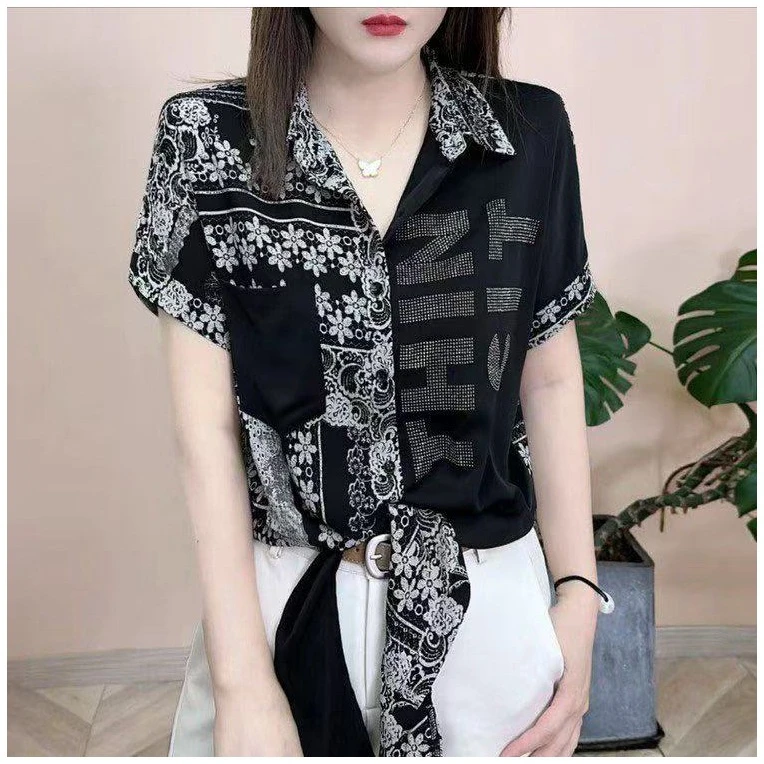 2025夏季新款时尚洋气外穿拼接开衫显廋减龄气质妈妈衫