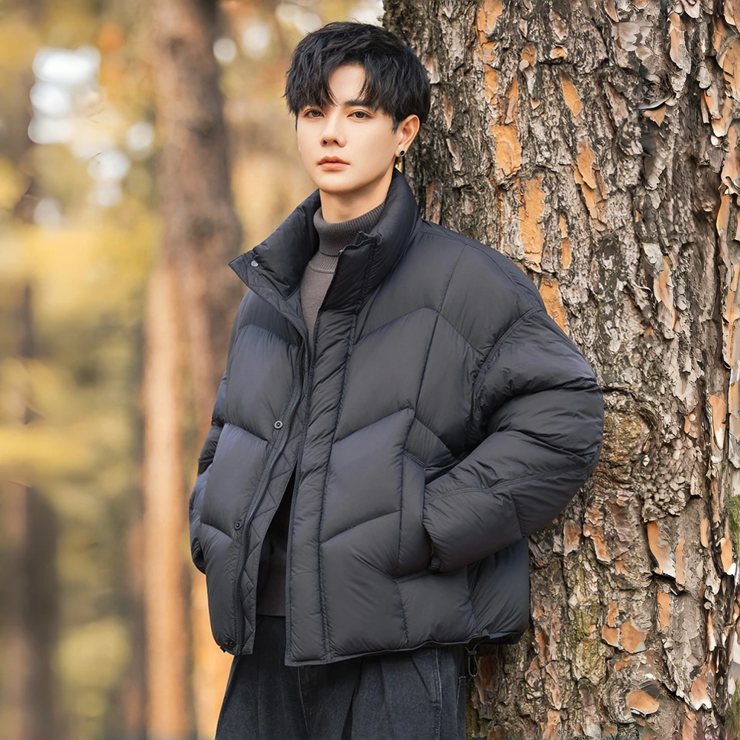 男士冬季保暖羽绒服重磅加厚面包服时尚百搭防风保暖立领短款外套