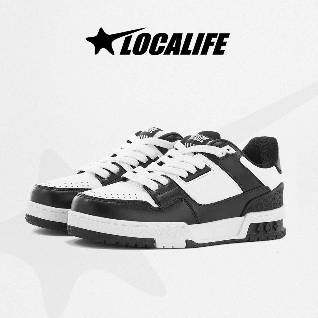 Localife/洛卡主义秋冬新款情侣鞋百搭时尚黑白熊猫男低帮板鞋女