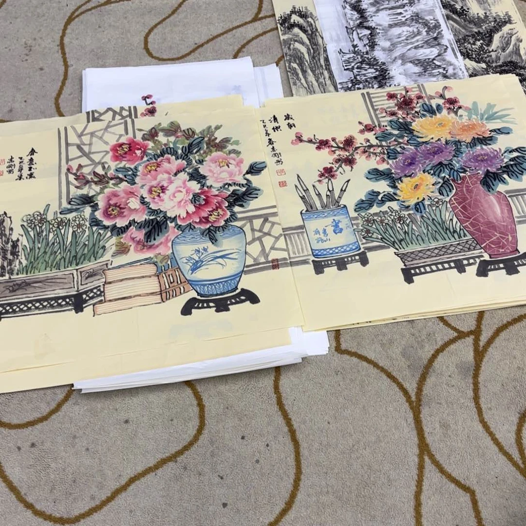 国画九****)郭志刚两张童