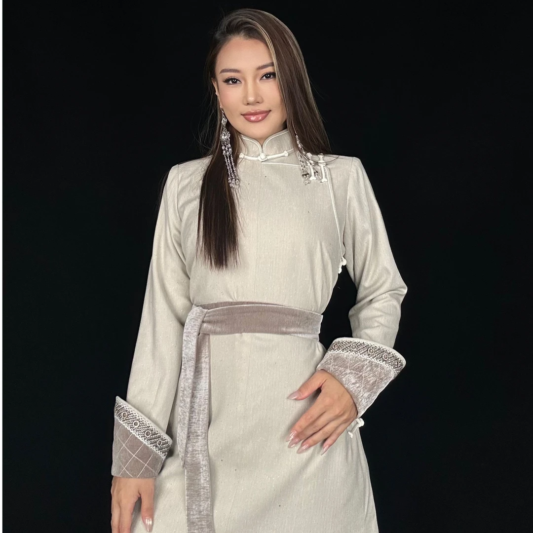 【戴尔玛精品服饰3】设计师新款秋季蒙古元素民族风连衣裙D9134