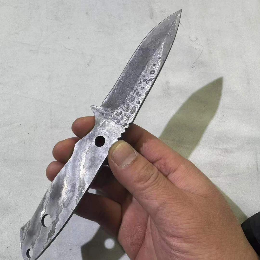 【w02大马士-刀胚】进口大马士革钢户外家用多功能瓜果刀