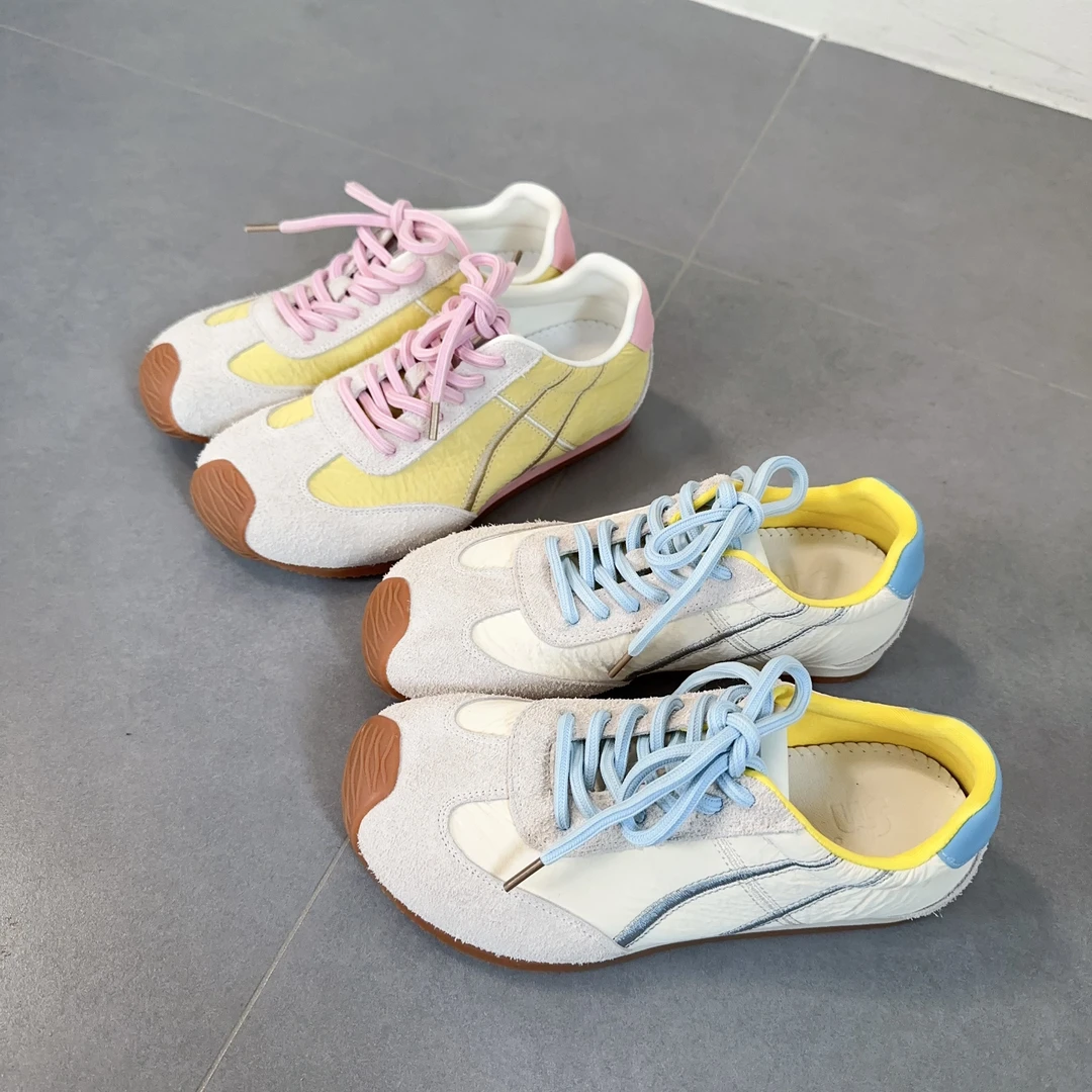 素陌春夏伊甸园歪头德训鞋芒果头阿甘鞋女真皮运动休闲丑萌鞋259