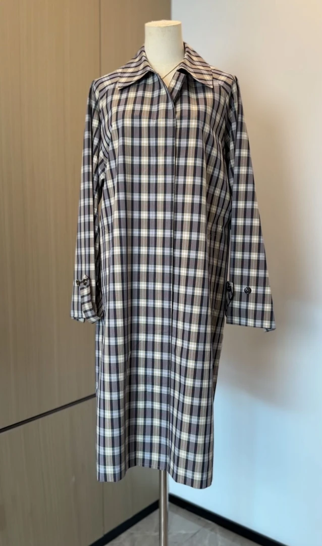 MSC高定 真丝棉格子风衣 衣服配饰