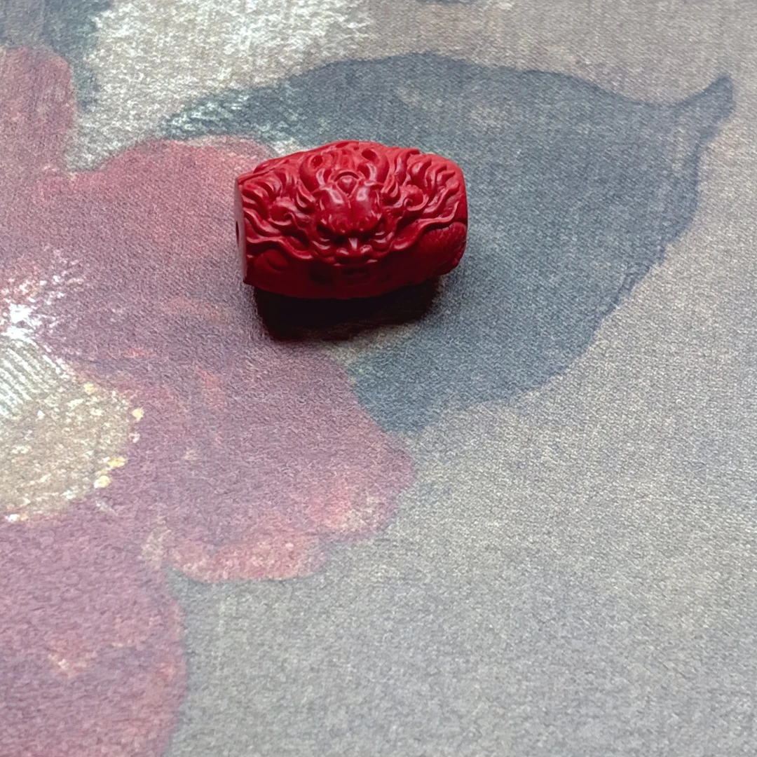 含辰砂工艺品012711朱砂龙桶珠配饰*1 XS 念一造物