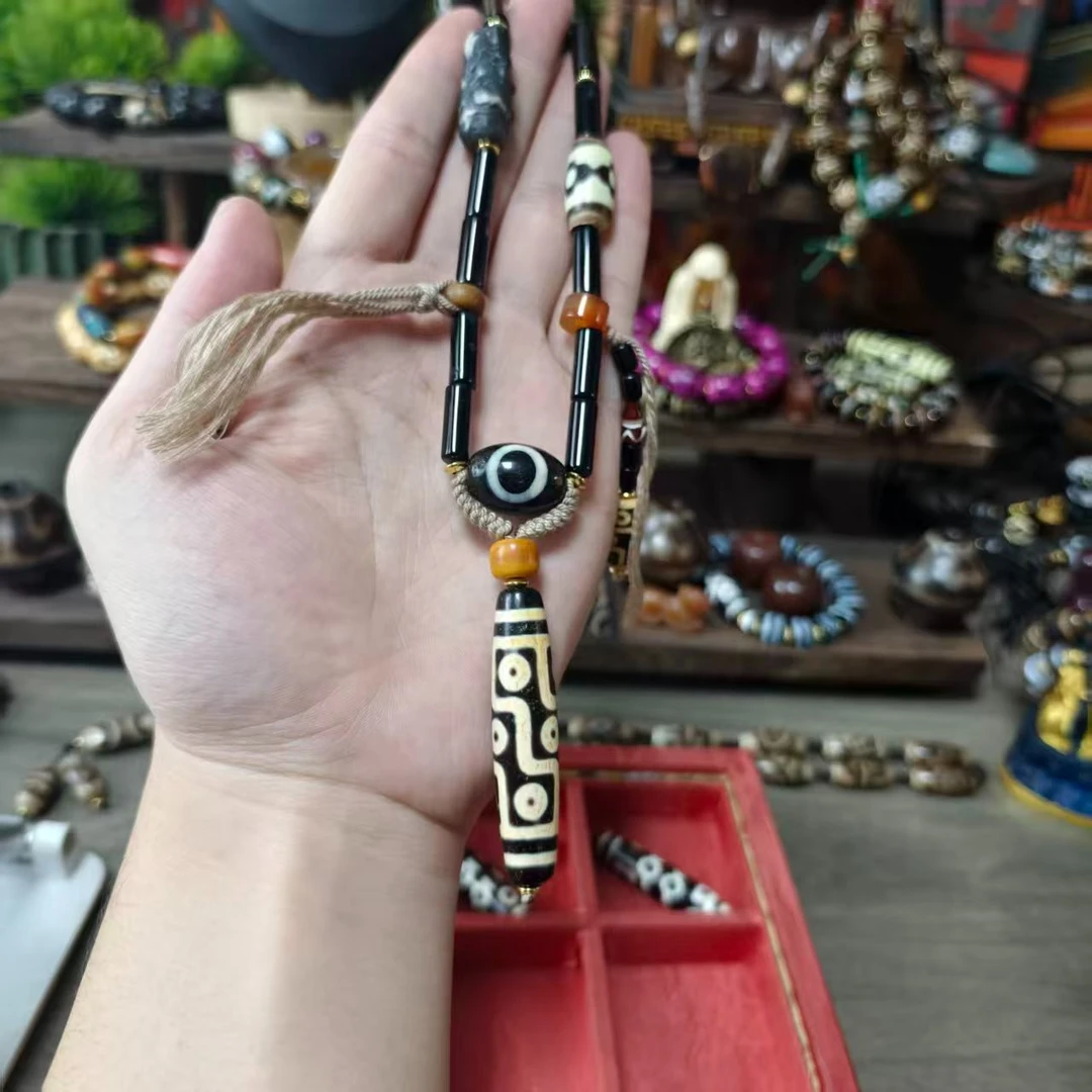 精品藏式天眼九目黑金刚项链