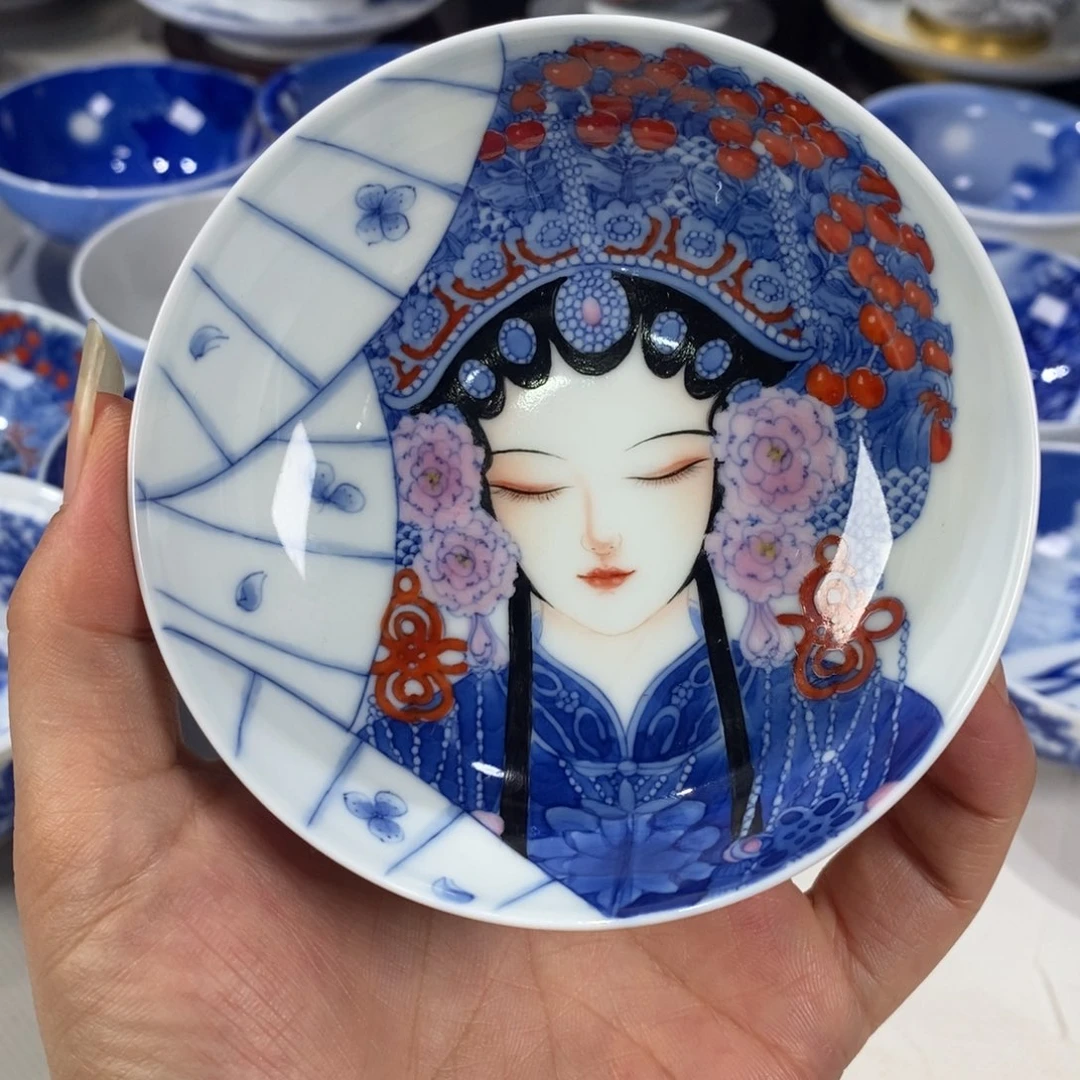 青花花旦主人杯杯