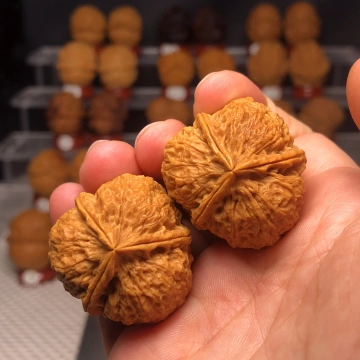 把件文玩核桃3密纹三棱
