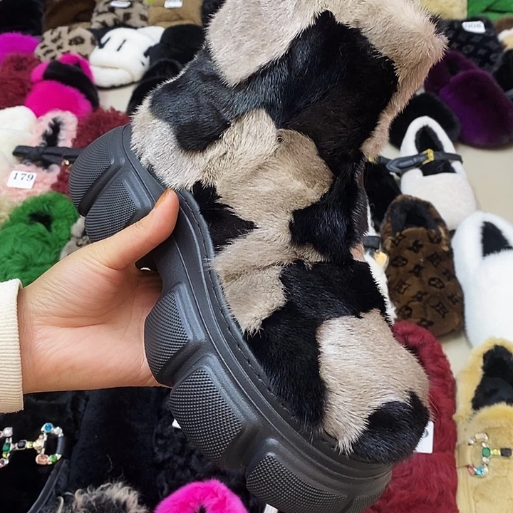 套趾拼貂短靴37码