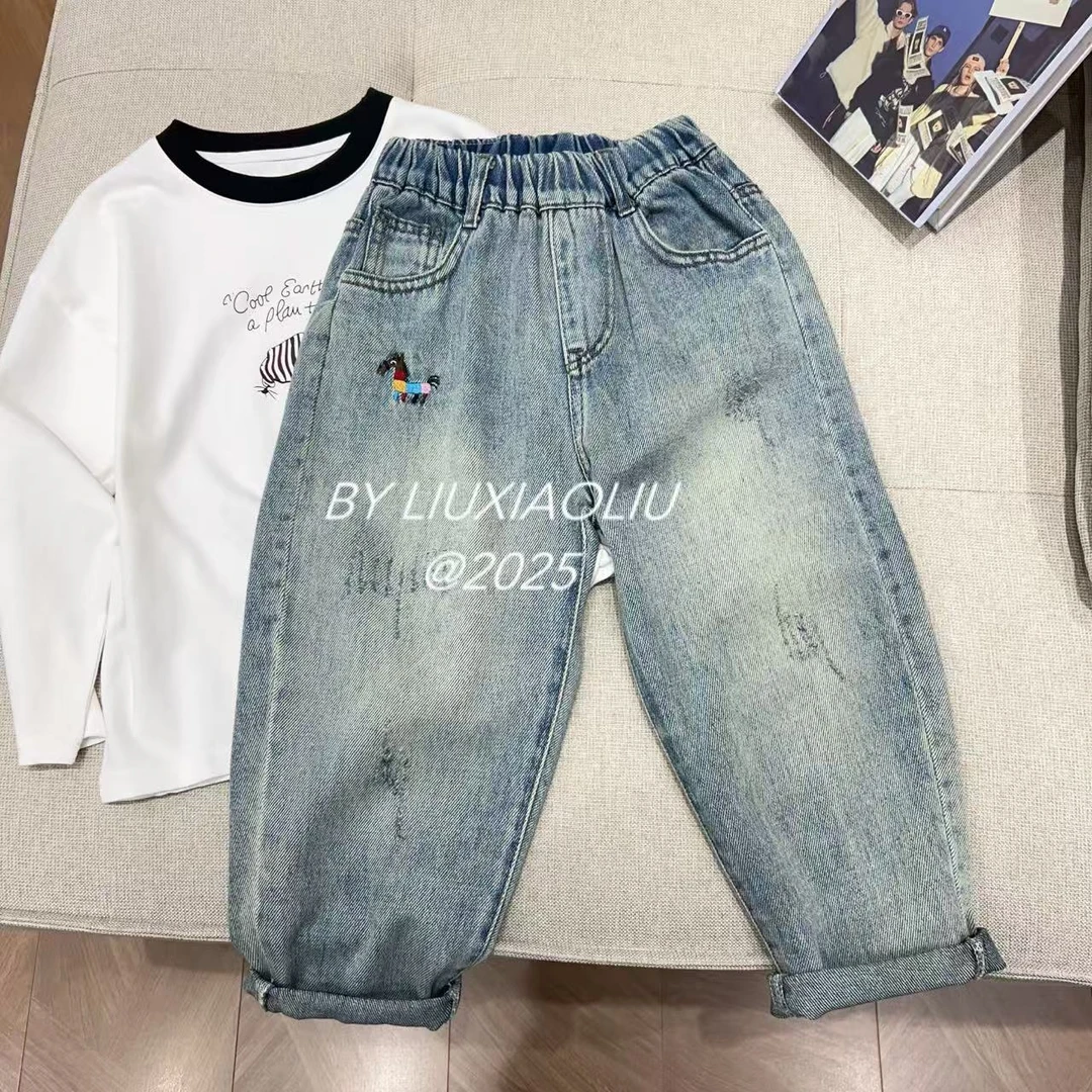 杭州六小六正版 BY LIUXIAOLIU春季儿童牛仔裤15532