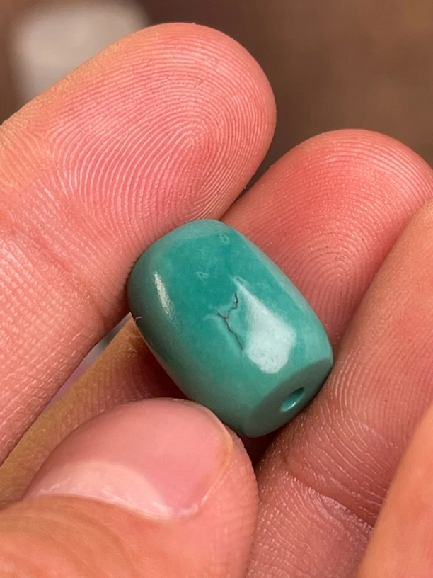 绿色琉璃桶珠单颗珠