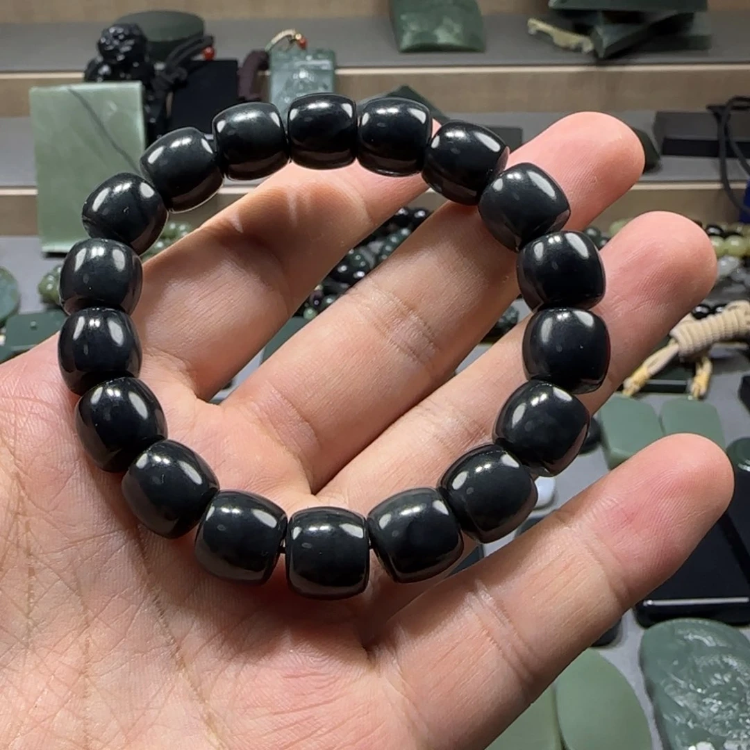 手串未镶嵌和田玉（墨玉）