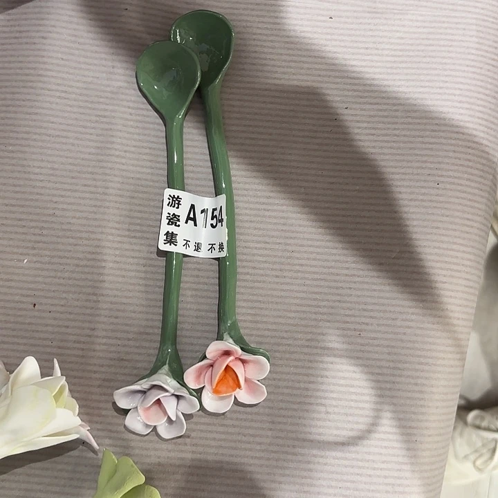 瓷片勺子陶瓷两个154