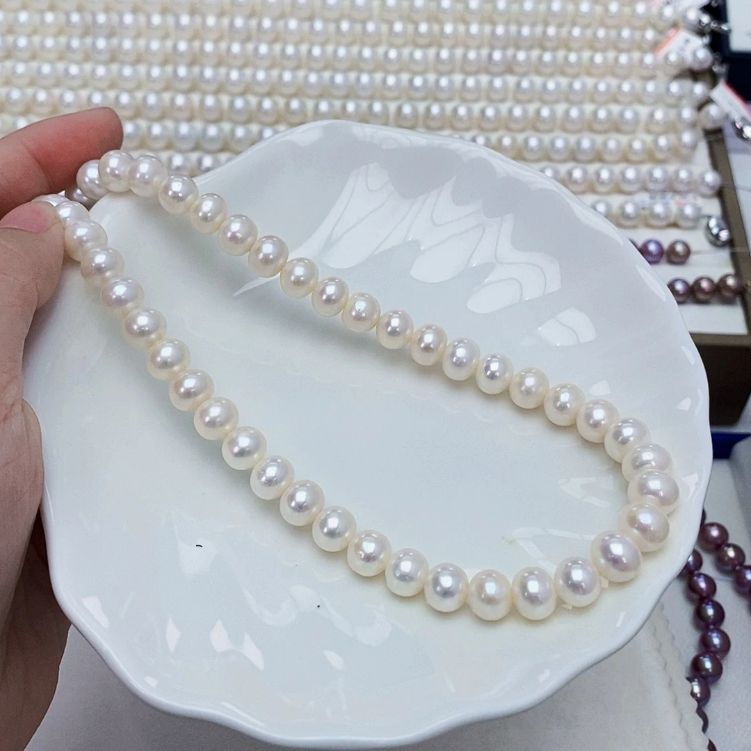 未镶嵌项链淡水珍珠无核8.5-9mm